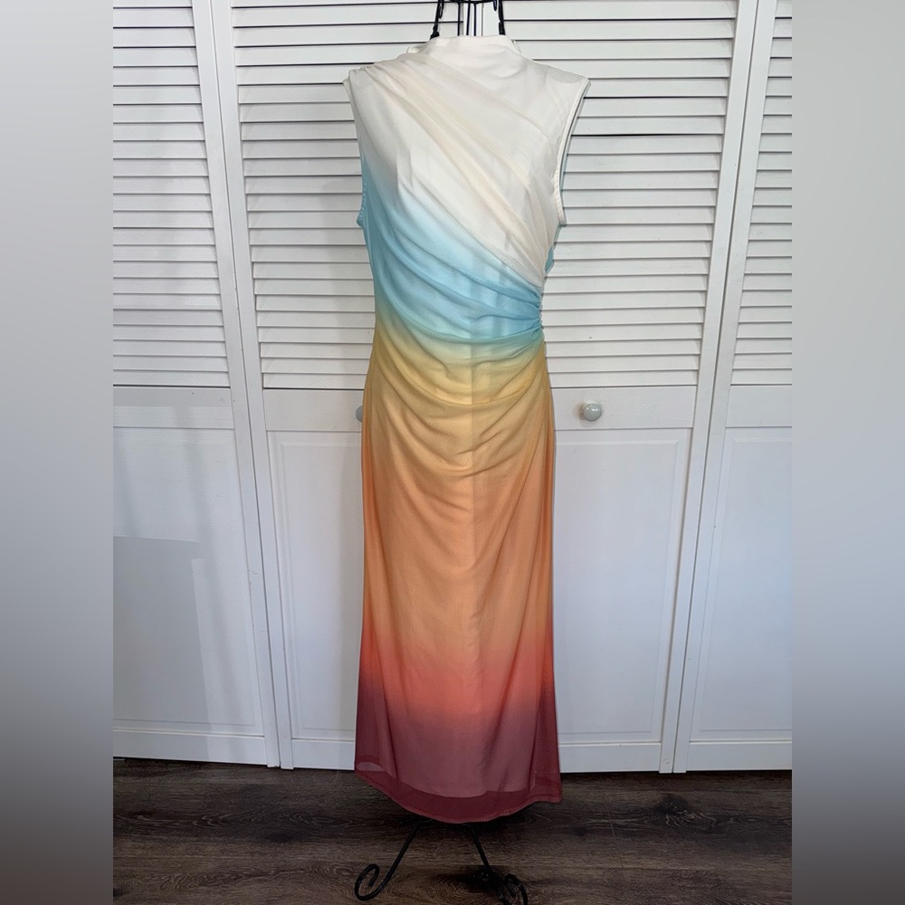 NWT🌊COMMENSE Gradient Mesh Backless Maxi Dress S… - image 3